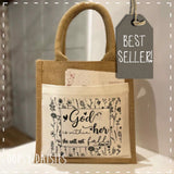 Book / Bible Jute Bag - God is Within Her 14150