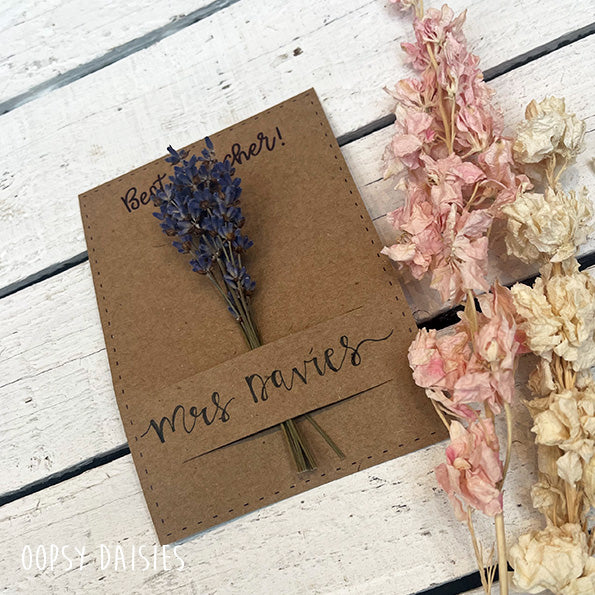 Personalised Mini Posy on Card - Best Teacher 13849