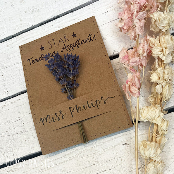 Personalised Mini Posy on Card - Star Teaching Assistant 13850