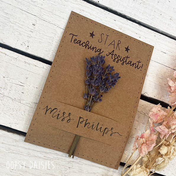 Personalised Mini Posy on Card - Star Teaching Assistant 13850