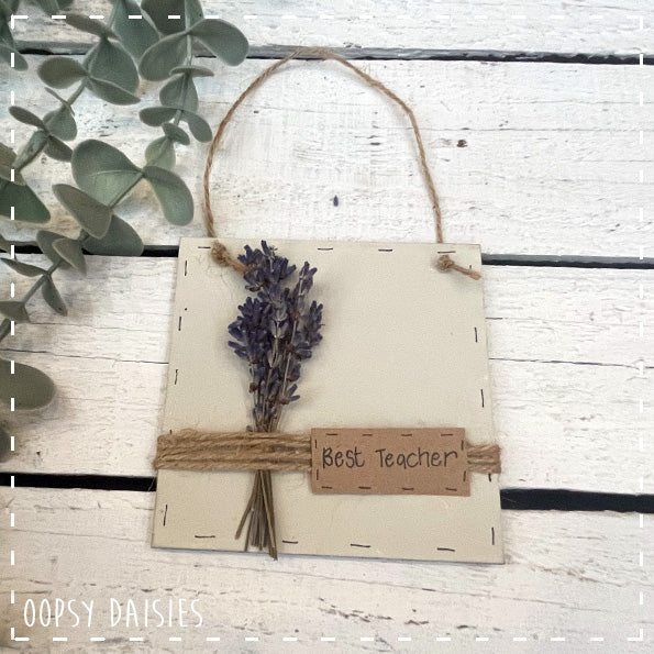 Mini Posy on Square Plq - Best Teacher 13851