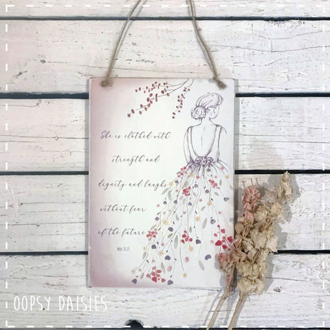 Plaque A5 - She is Clothed 14142