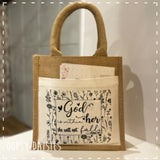 Book / Bible Jute Bag - God is Within Her 14150