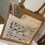Book / Bible Jute Bag - God is Within Her 14150