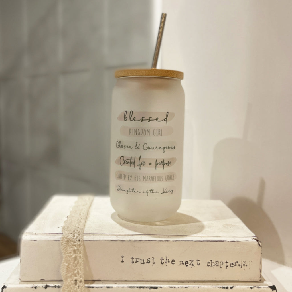 Personalised Glass Can - Daughter of the King 14151