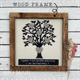 Personalised Family Tree in Square Rustic Wooden Frame  14161