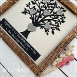 Personalised Family Tree in Square Rustic Wooden Frame  14161