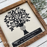 Personalised Family Tree in Square Rustic Wooden Frame  14161