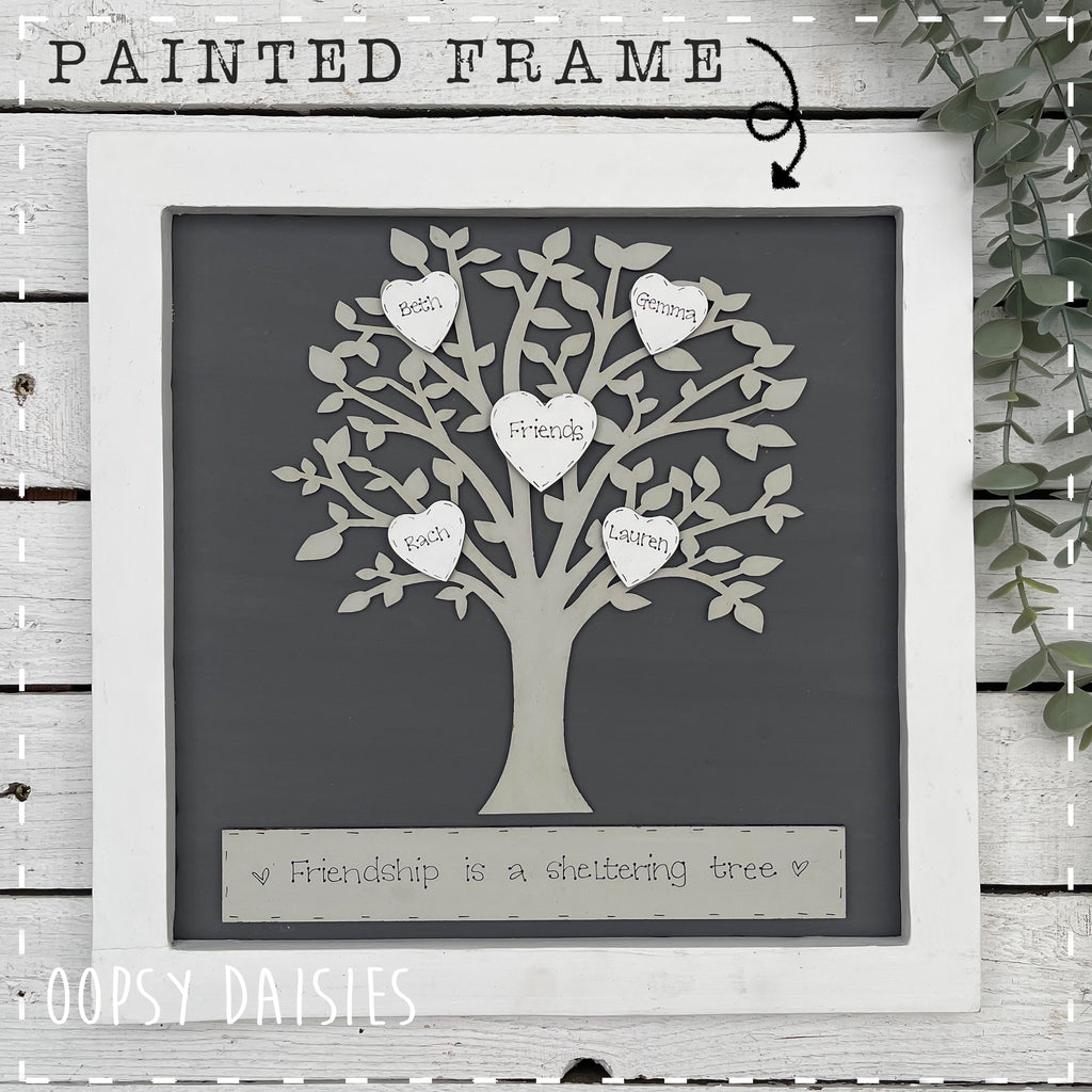 Personalised Family Tree in Square Rustic Wooden Frame  14161