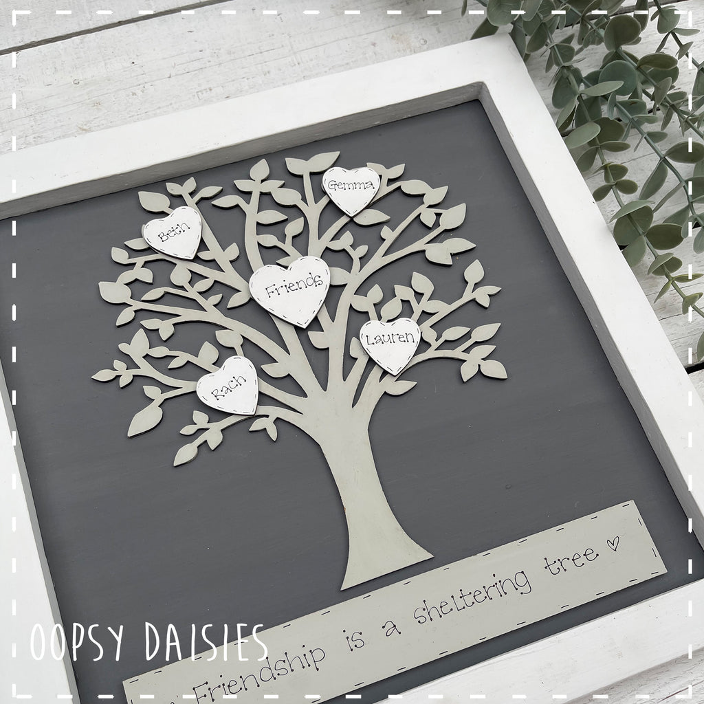 Personalised Family Tree in Square Rustic Wooden Frame  14161