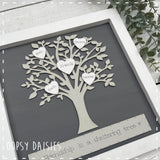 Personalised Family Tree in Square Rustic Wooden Frame  14161