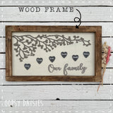 Personalised Family Tree in Long Rustic Frame 14162