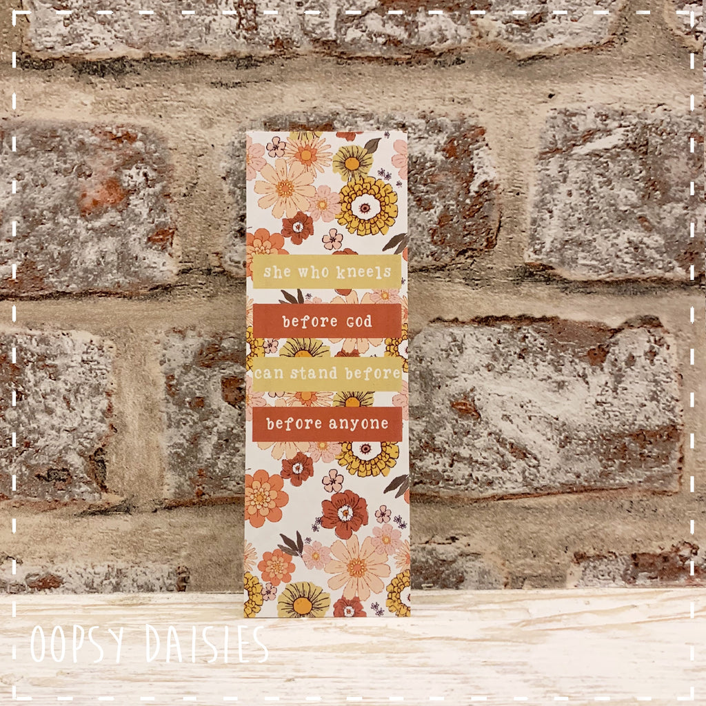 Bookmarker Retro Flower Print - She who Kneels 14251