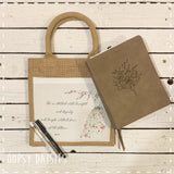 Book / Bible Jute Bag - She is Clothed 14253