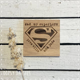 Personalised Coaster Sq Wooden - Superhero 14262