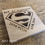 Personalised Coaster Sq Wooden - Superhero 14262