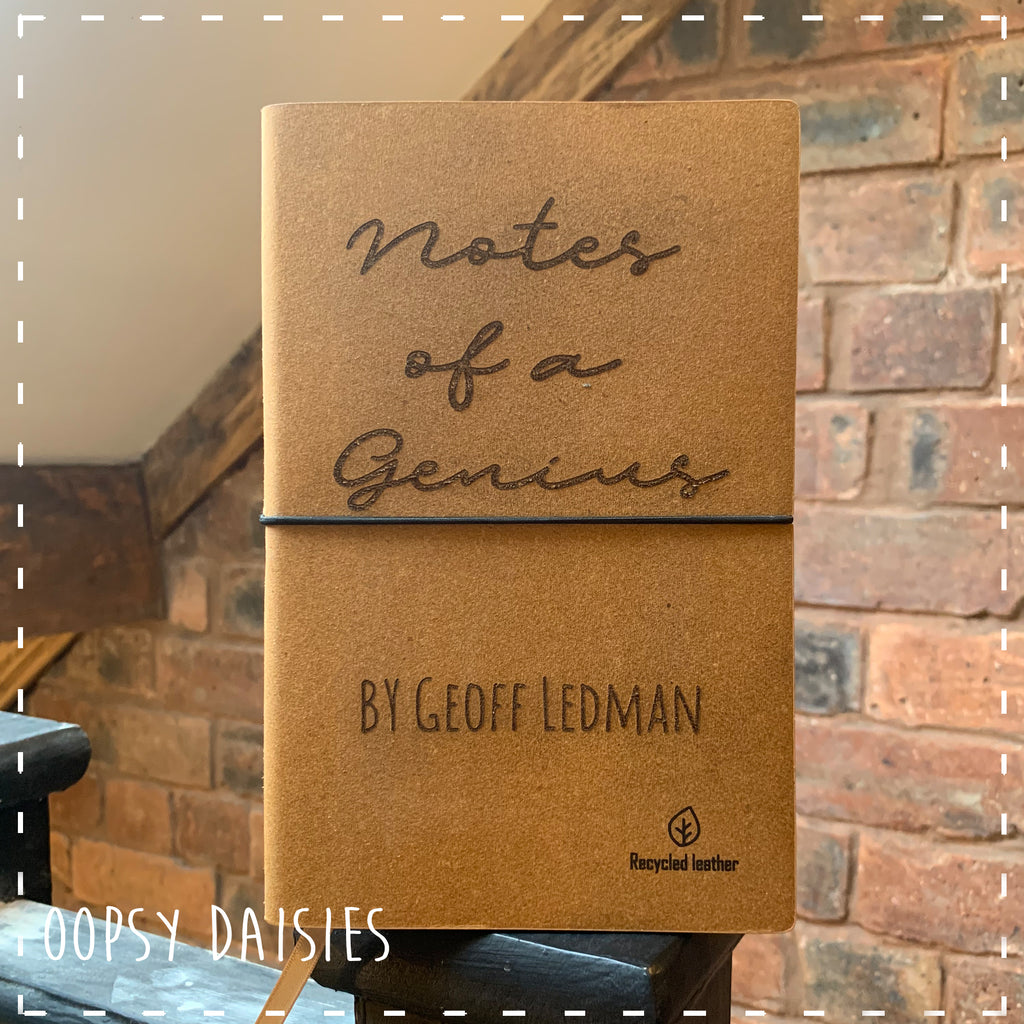 Personalised Recycled Leather Notebook A5 - Genius 14264