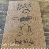Notebook A5 Cork - Engraved with your Child's Drawing 14265