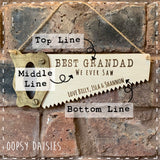 Wooden Personalised Saw Plaque 14267