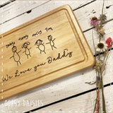 Chopping Board Sm with Ridge - Personalised with Child's Drawing 14271