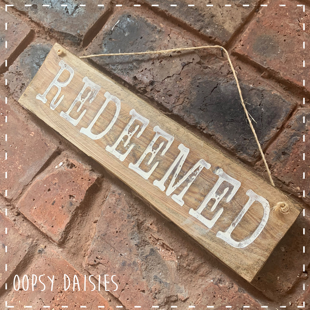 Pallet Sign - Redeemed 14273