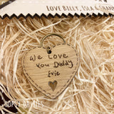 Heart Keyring with Personalised Child's Writing 14280