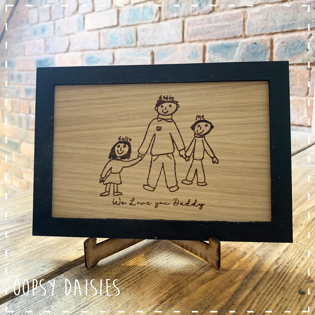Wooden Picture Plaque with Personalised Child's Drawing 14281