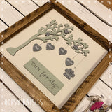 Personalised Family Arch Tree in Square Rustic Frame 14282