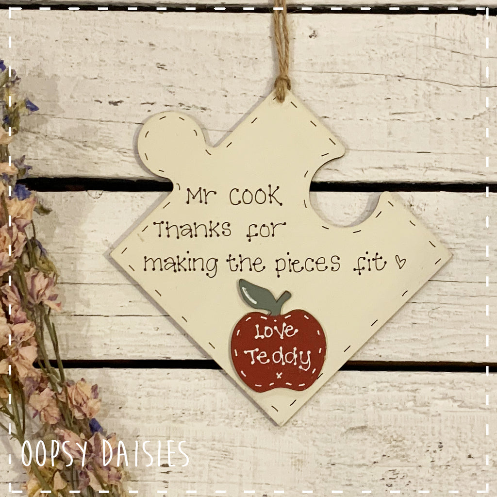 Sm Jigsaw Plaque with Apple 14302