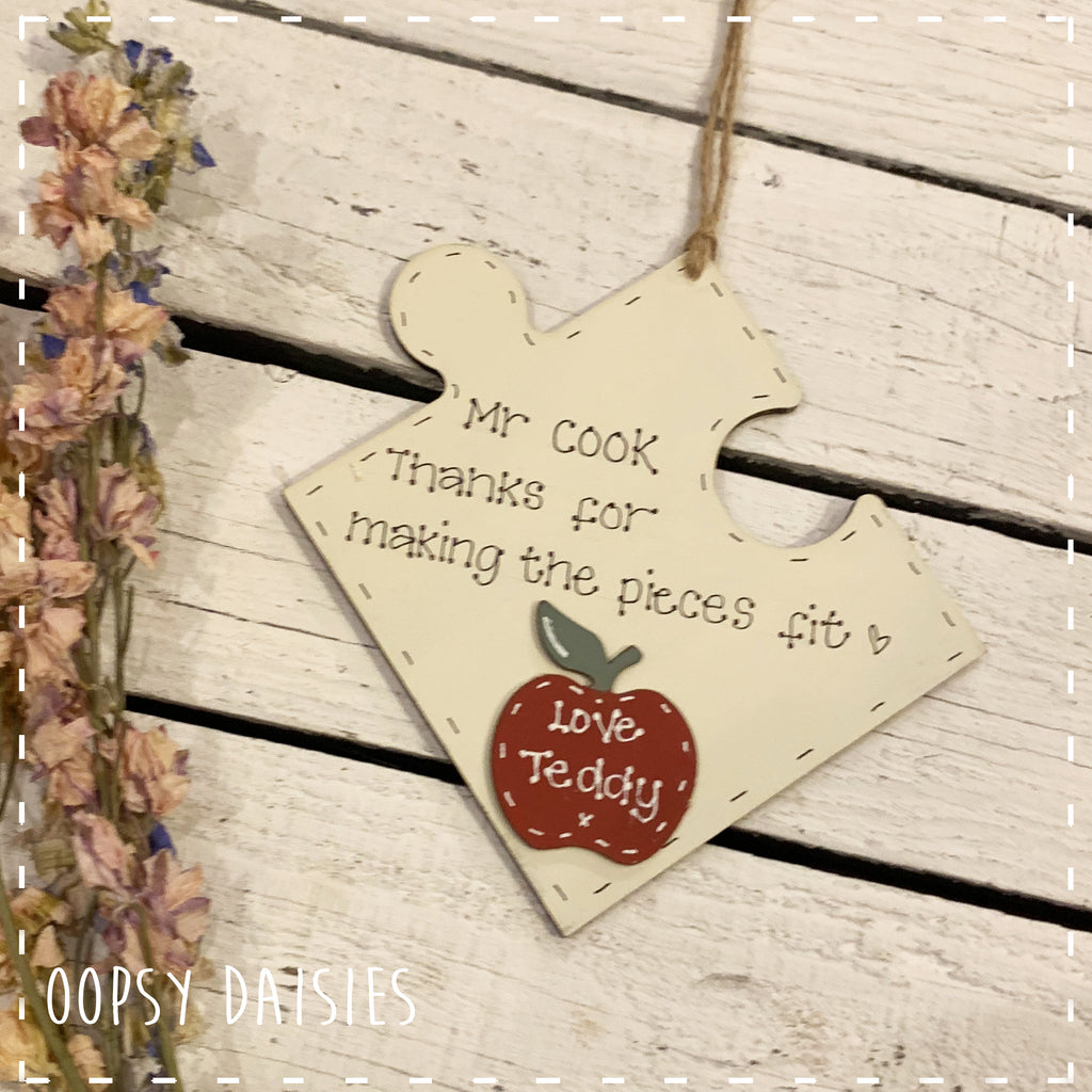 Sm Jigsaw Plaque with Apple 14302