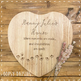 Heart Chopping Board with Daisies - Nanny's House 14457