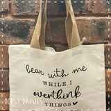 Canvas Tote Bag - Overthink Things 14462