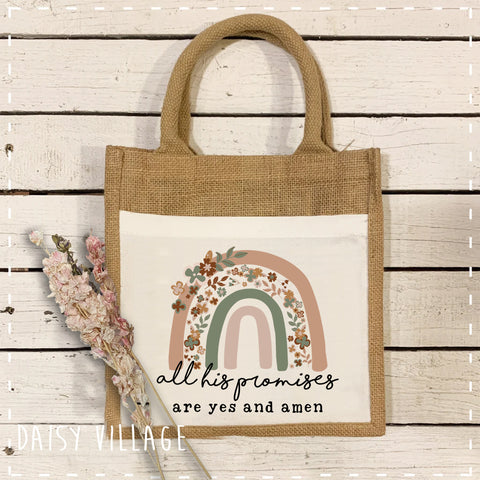 Book / Bible Jute Bag - Rainbow: All His Promises 14471