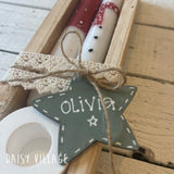 Hand Painted Snowman Candle Gift Set 14473