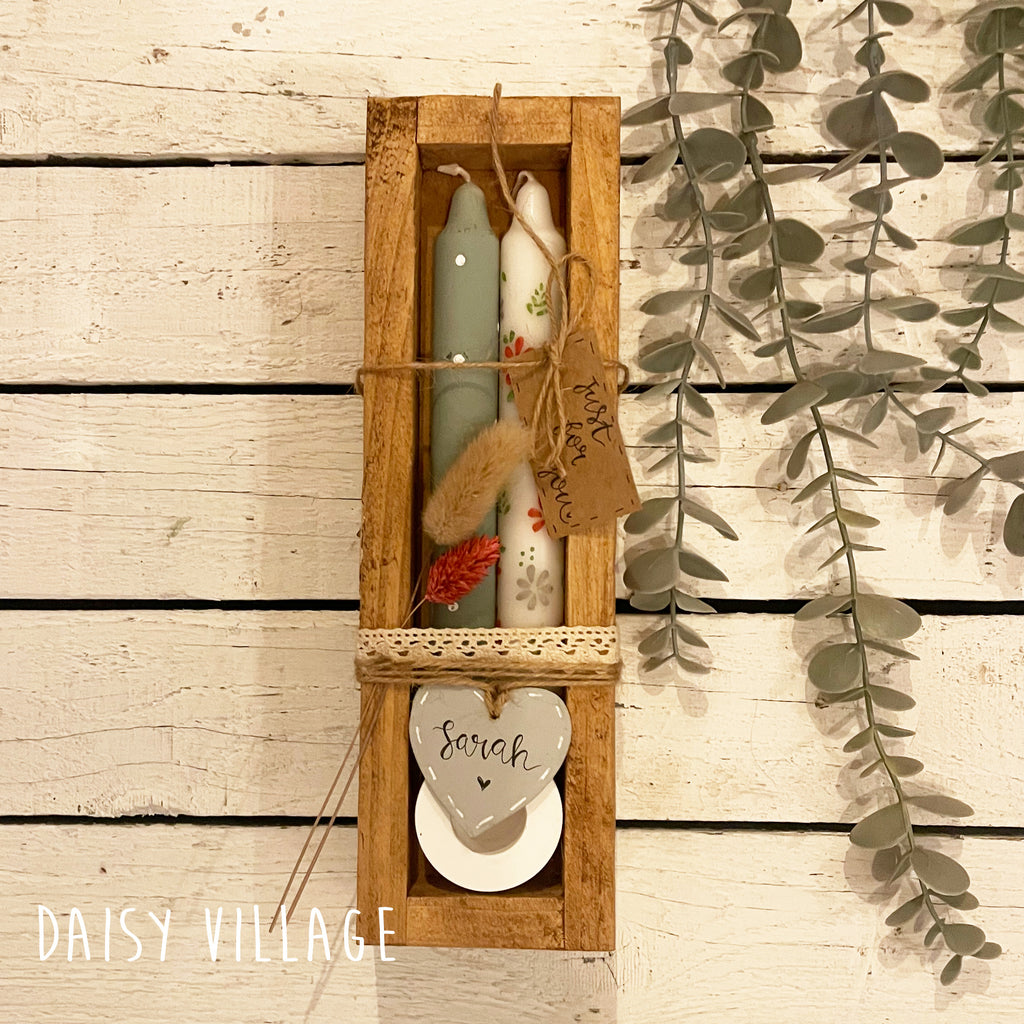 Hand Painted Floral Candle Gift Set 14474