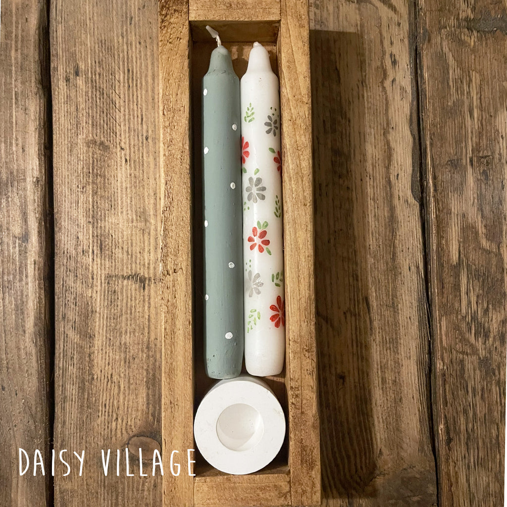 Hand Painted Floral Candle Gift Set 14474