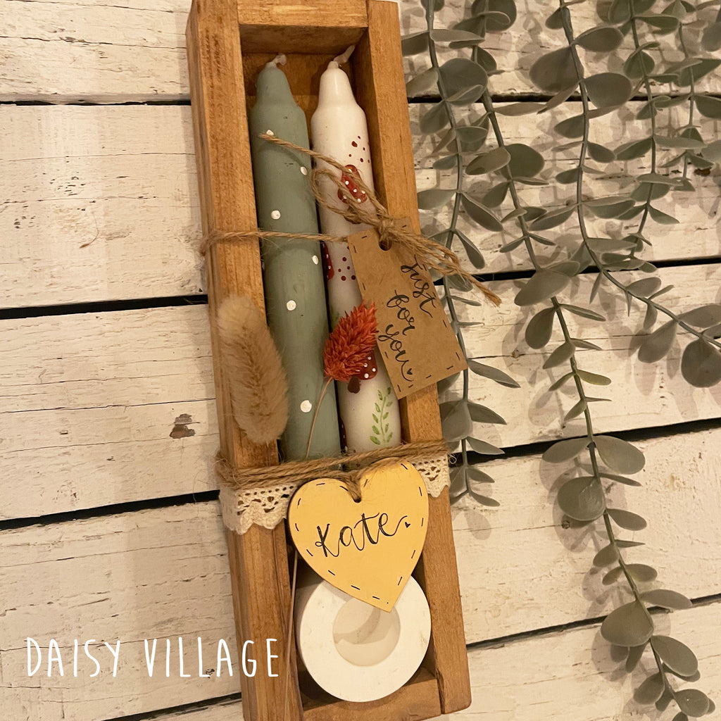 Hand Painted Toadstool Candle Gift Set 14475