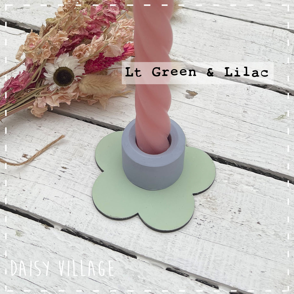 Hand Painted Flower Candle Stick Holder 14476