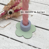 Hand Painted Flower Candle Stick Holder 14476