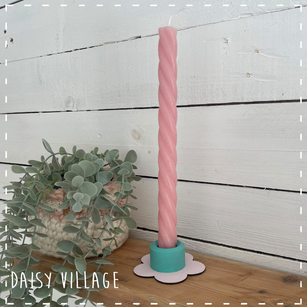 Hand Painted Flower Candle Stick Holder 14476