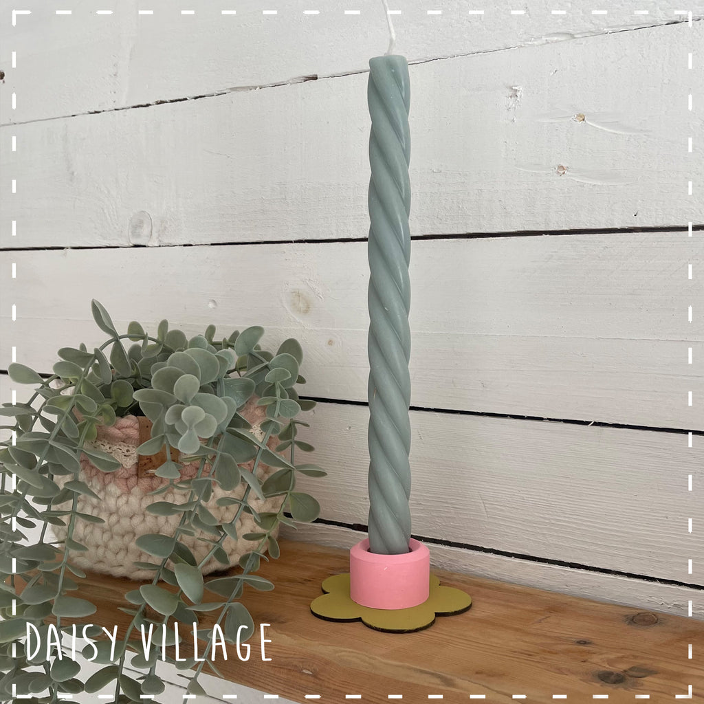 Hand Painted Flower Candle Stick Holder 14476