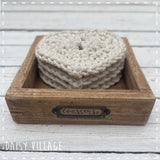 Crochet Heart Coasters in a Wooden Box Gift Set 14477