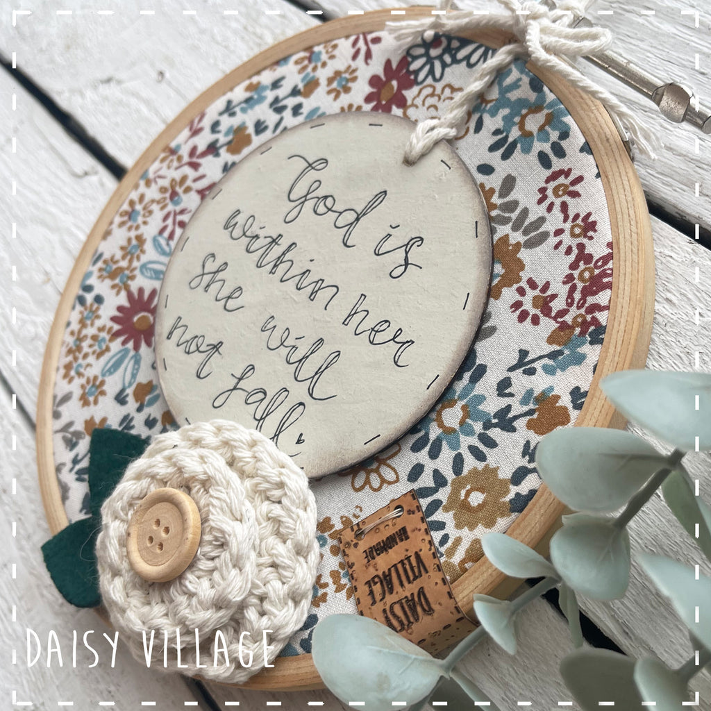 Embroidery Hoop - God is Within Her 14479