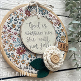 Embroidery Hoop - God is Within Her 14479