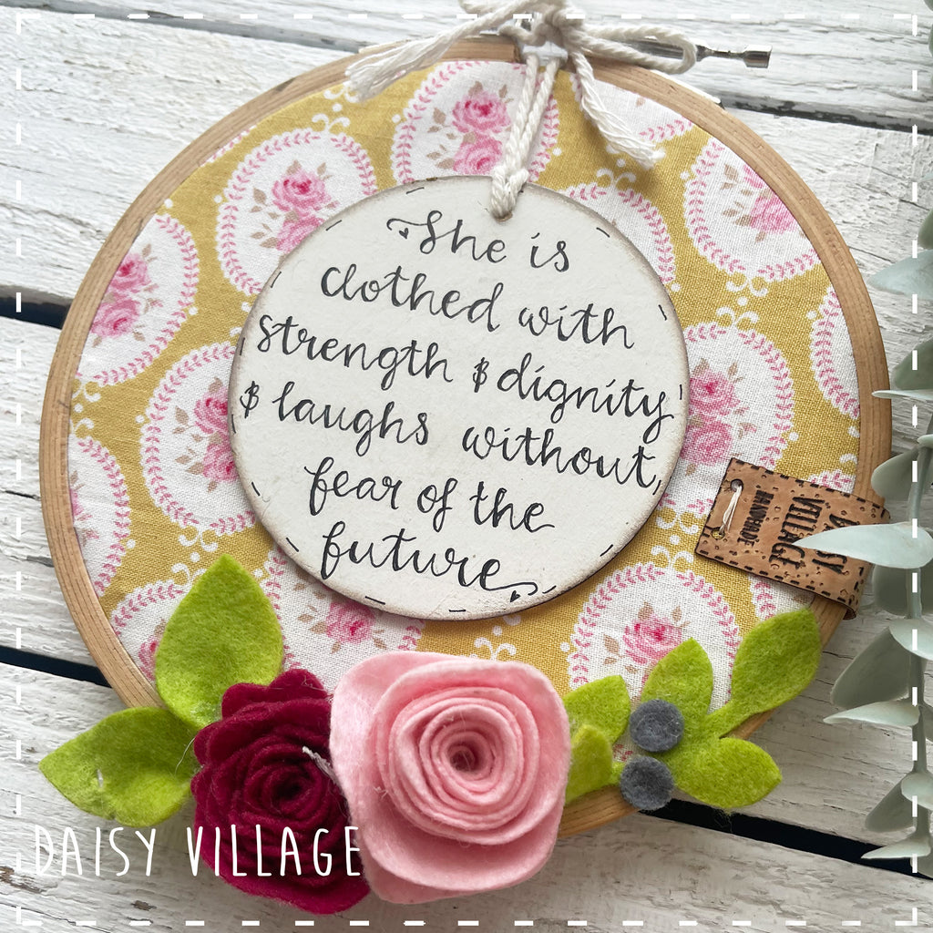 Embroidery Hoop - She is Clothed 14482