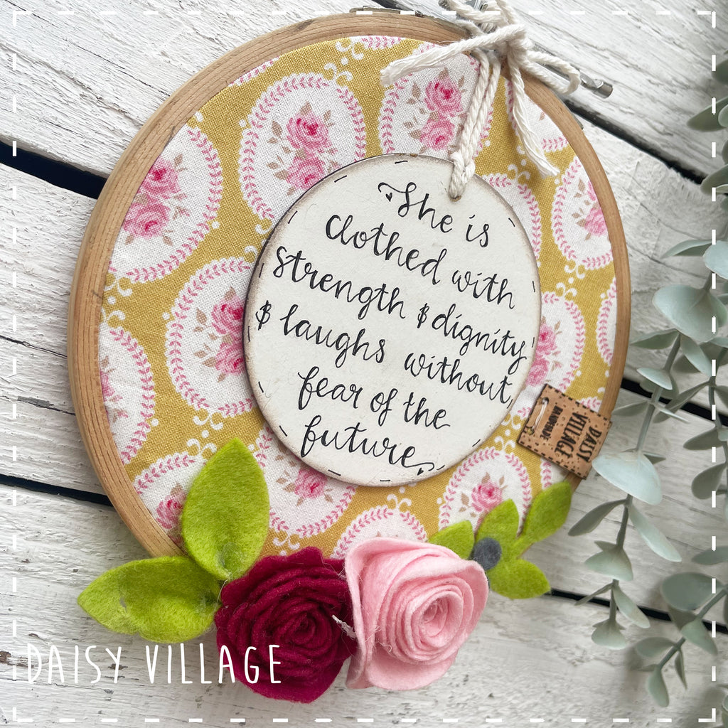 Embroidery Hoop - She is Clothed 14482