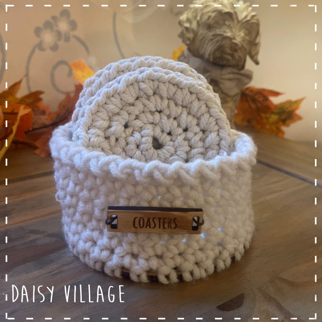 Crochet Round Coasters in Crochet Basket Gift Set 14500