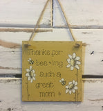 Bees & Daisies Mini Square Plaque - Daisies 8630