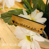 Keyring Tag with Heart - She Will Not Fall 9050