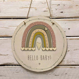 Handmade Rainbow Round Sign - Personalised 9970